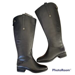 Sam Edelman Penny 2 Riding Boots Womens Sz 5 1/2 Black Wide Calf Equestrian NWOT